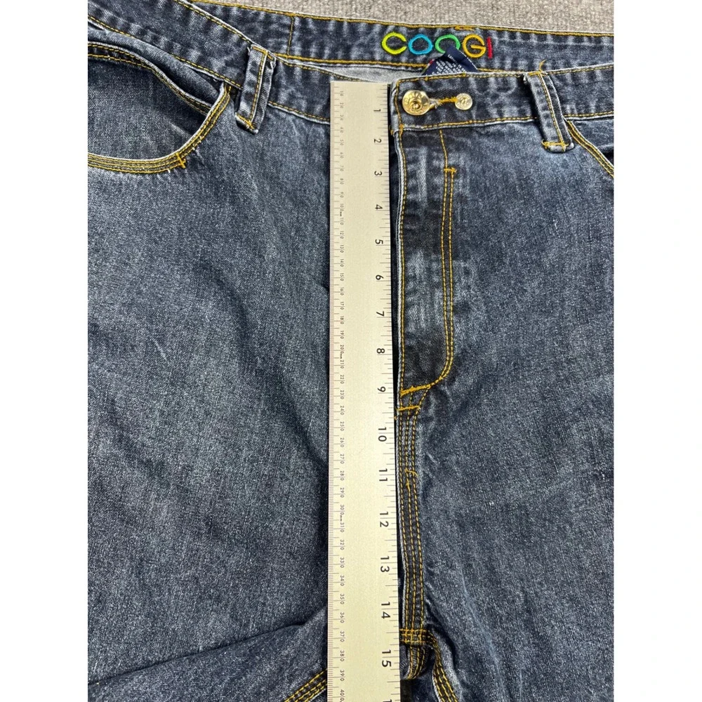 Coogi Australia Mens Baggy Denim Shorts Dark Wash Embroidered Kangaroo W44